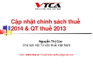 Bài giảng Cập nhật chính sách thuế 2014 và quản trị thuế 2013 - Nguyễn Thị Cúc