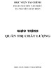 Giáo trình Quản trị chất lượng: Phần 2 - PGS. TS Nguyễn Văn Phúc