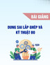 Bài giảng Dung sai lắp ghép và kỹ thuật đo - Nguyễn Minh Thư
